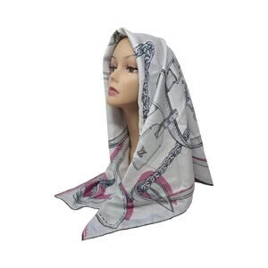 Louis Vuitton Grey multicolor LV Monogram Silk Square Scarf